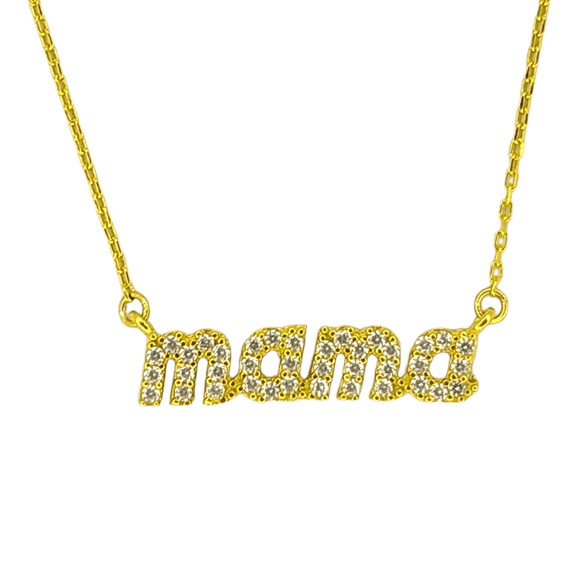 Κολιέ mama από Ασήμι 925 με Ζιργκόν