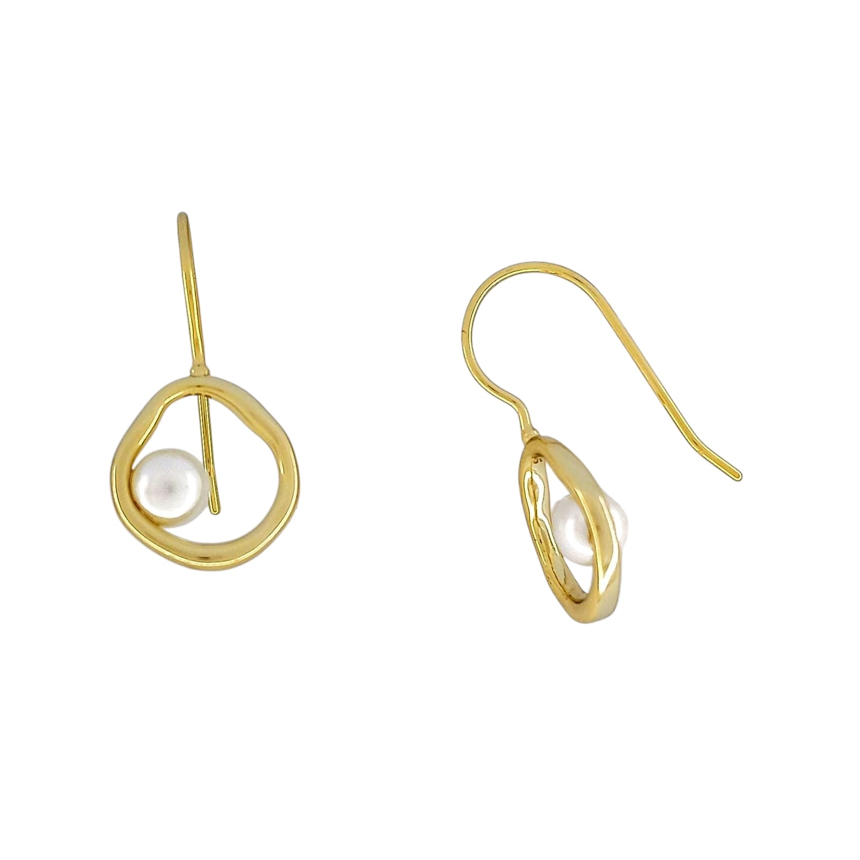 Σκουλαρίκια Κρίκοι από Ασήμι 925 με Πέρλες